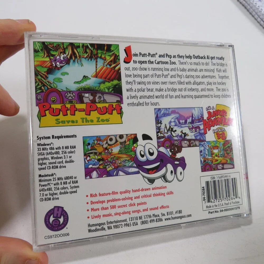 Putt-Putt Saves the Zoo Computer Game OUT OF DATE SOFTWARE